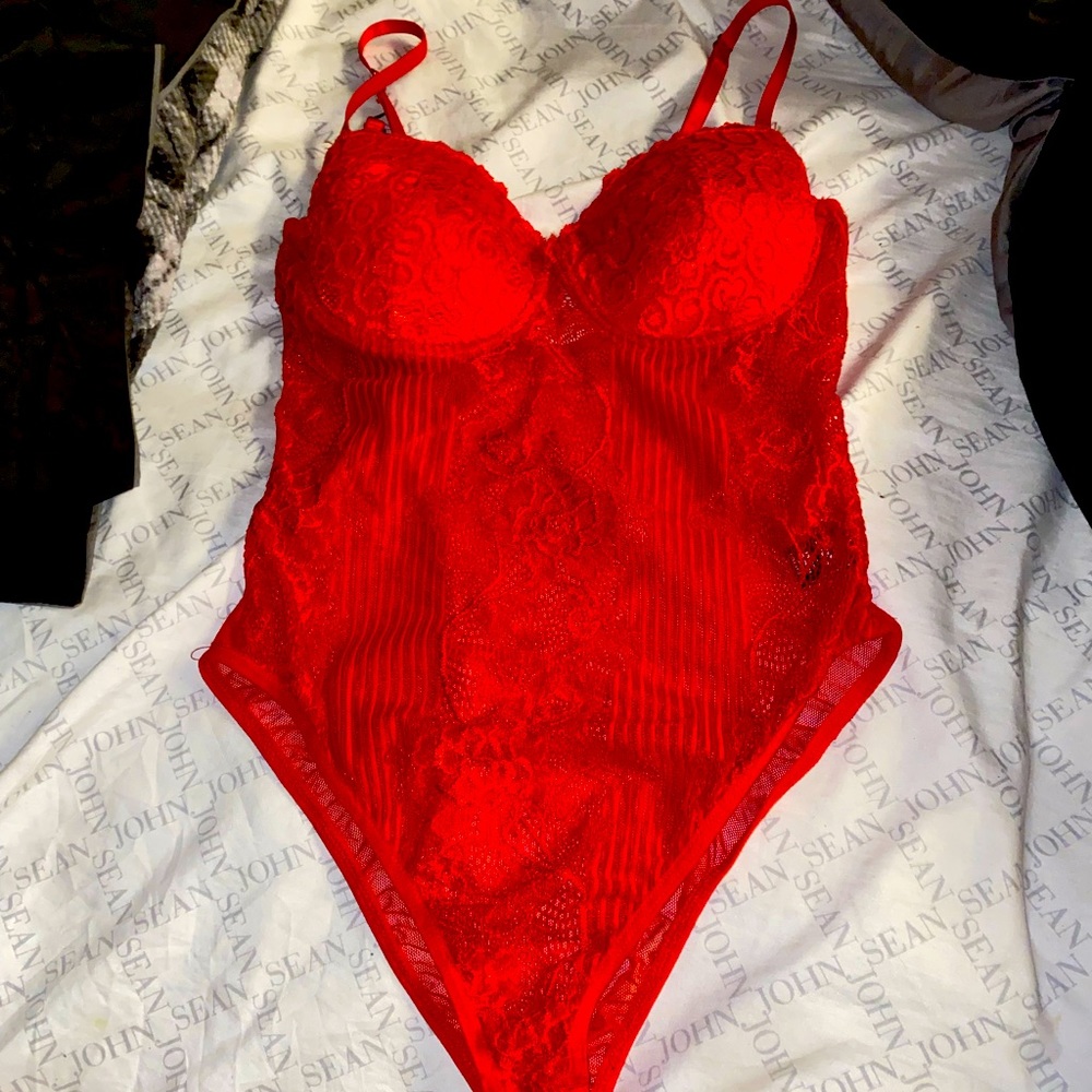 Red sexy lace lingerie